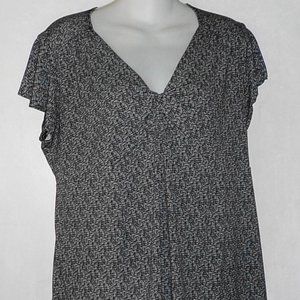 Oh Baby Maternity top sz XL 16 black white print